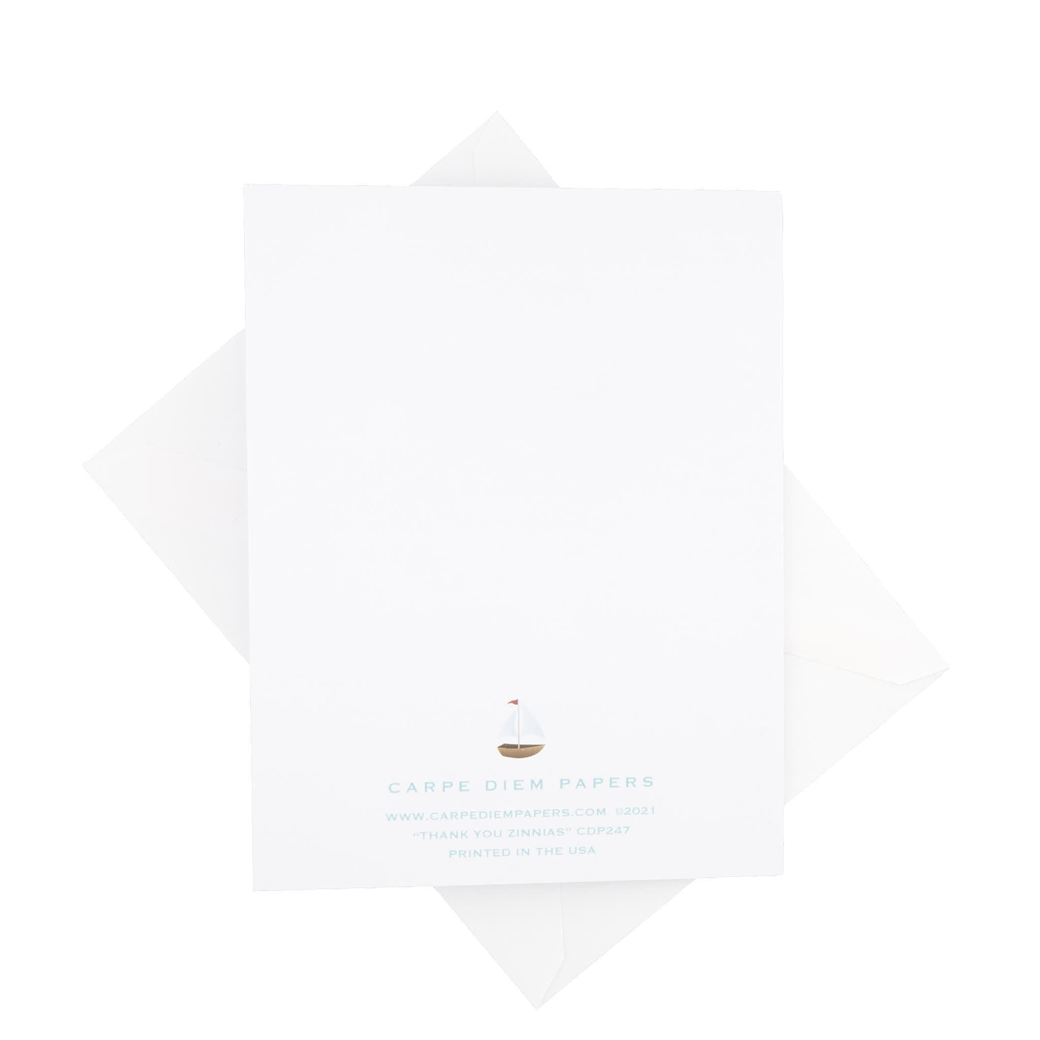 Pink Zinnia Thank You Card