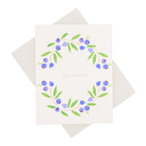Blueberry Sympathy Wreath Card