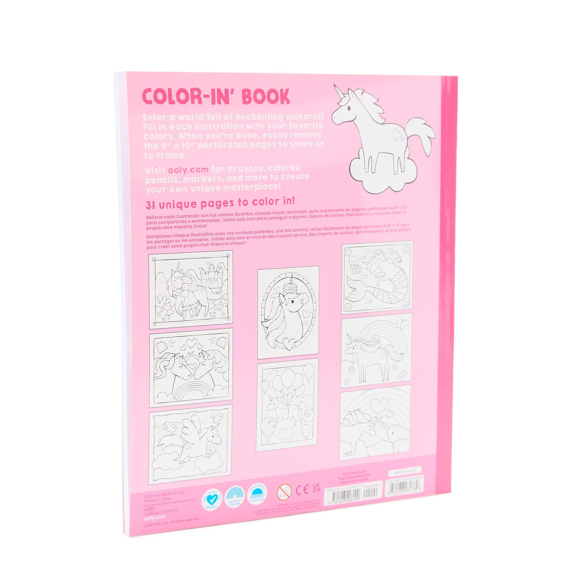 Enchanting Unicorns Color-In Book