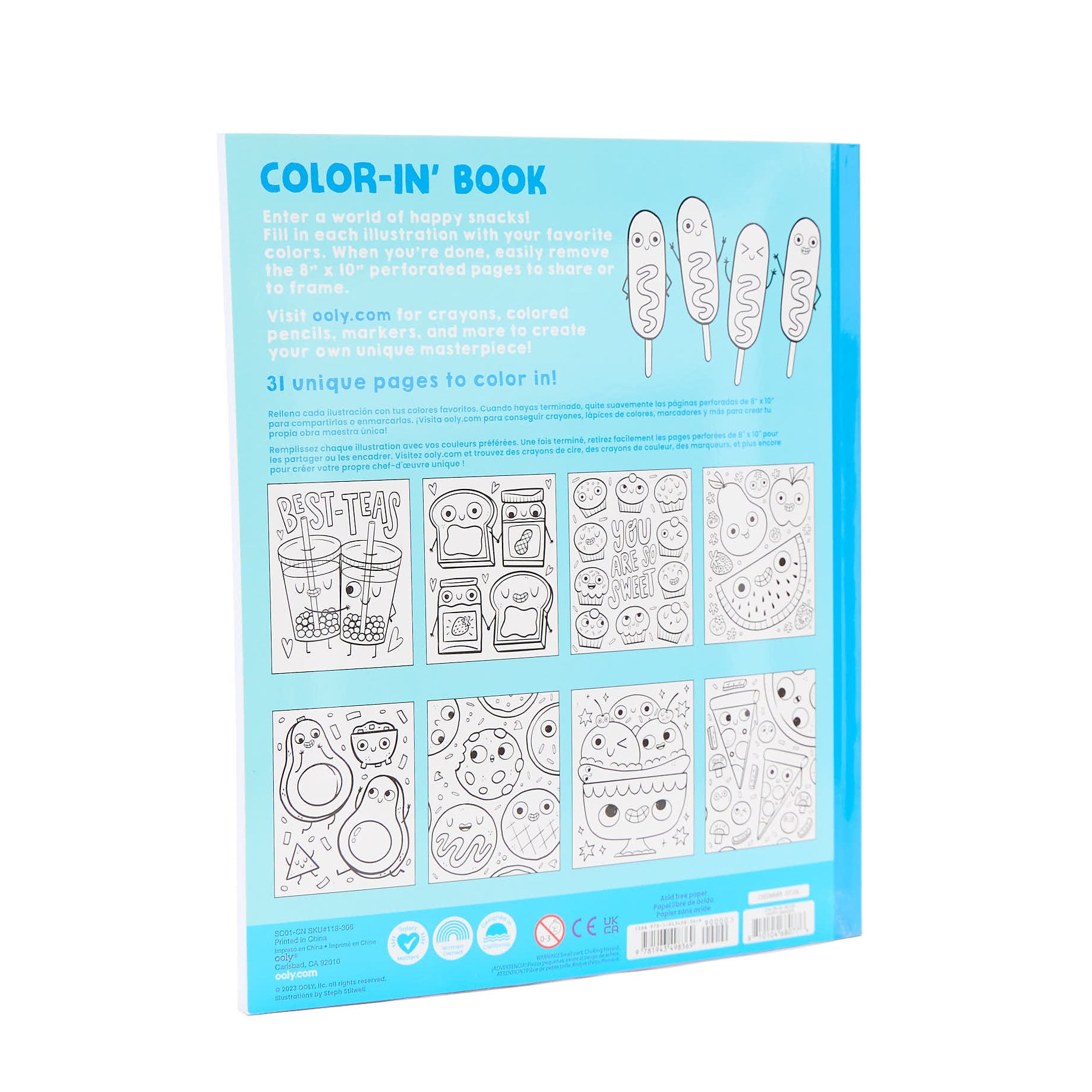 Happy Snacks Color-In Book