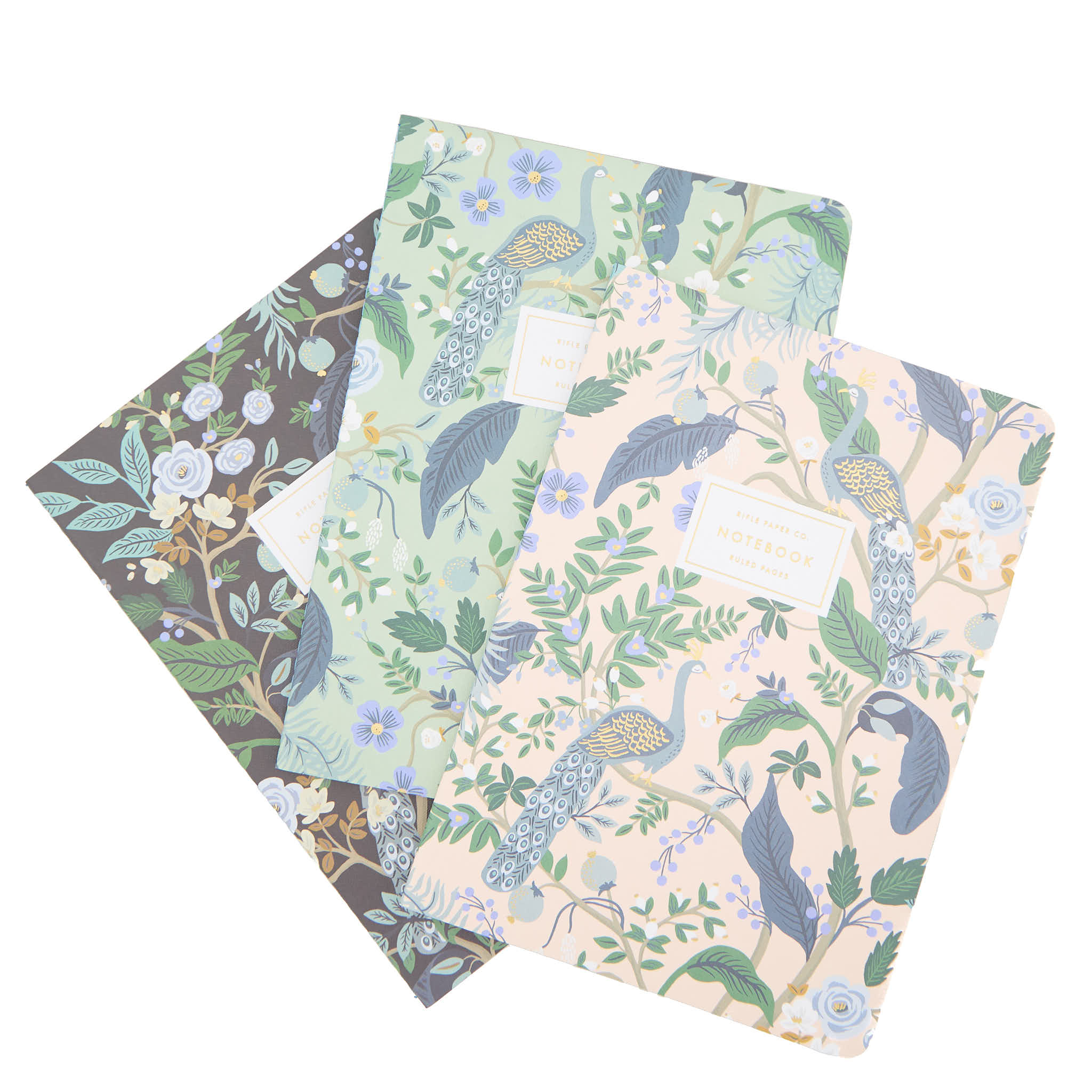 Assorted Set of 3 Peacock Notebooks