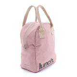 Fluf Pink lunch bag with 'lunch.' text on a white background