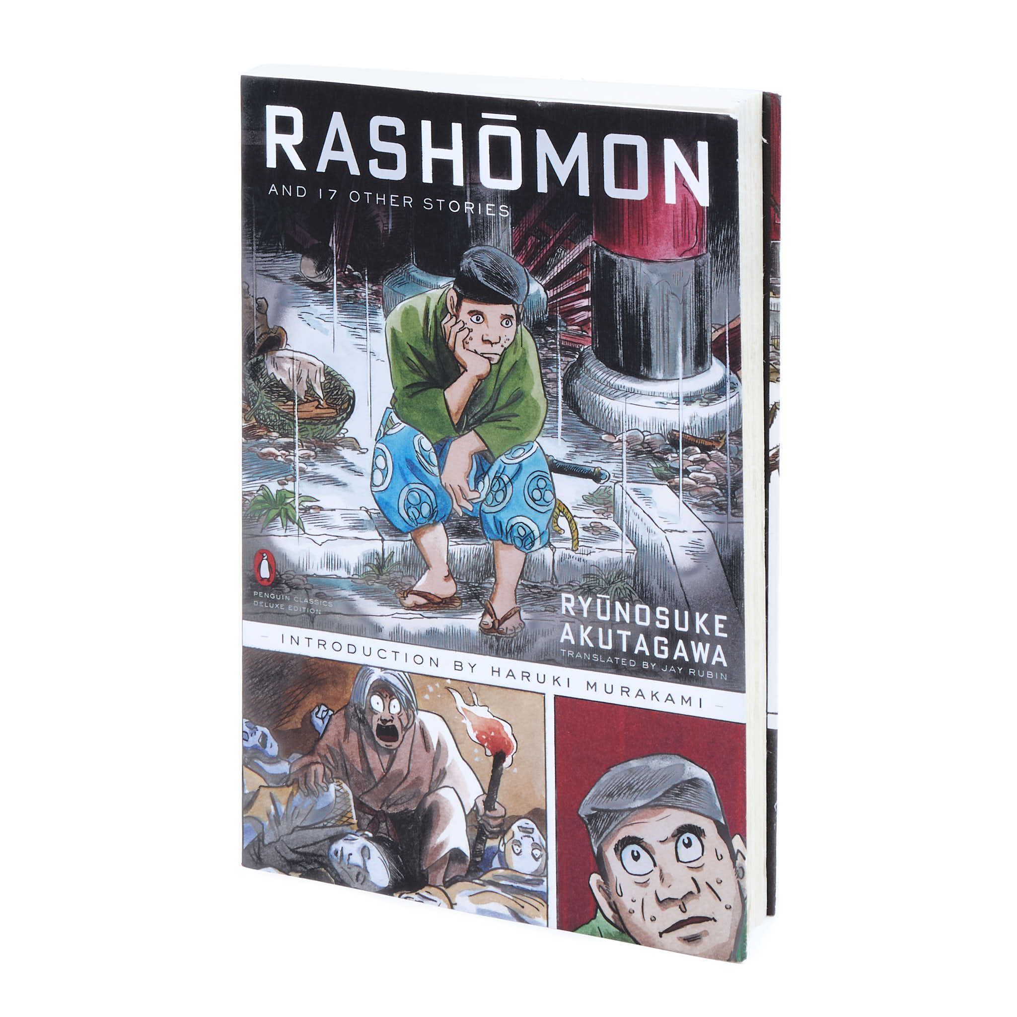 Book cover of 'Rashomon' with illustrations by Ryunosuke Akutagawa