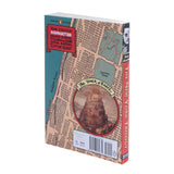 Back cover of 'The New York Trilogy' by Paul Auster with a map New York City.